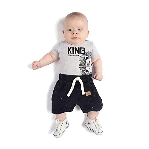 Roupas De Bebe Conjunto Menino Body King Bermuda ^-^ Tamanho:6 a 9 meses