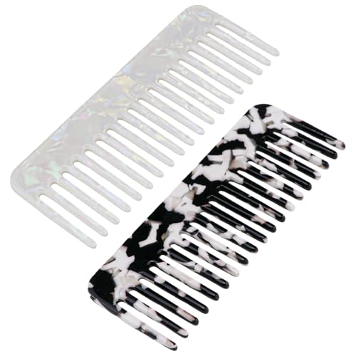 Peines de dientes anchos para desenredar cabello rizado miniatura 1