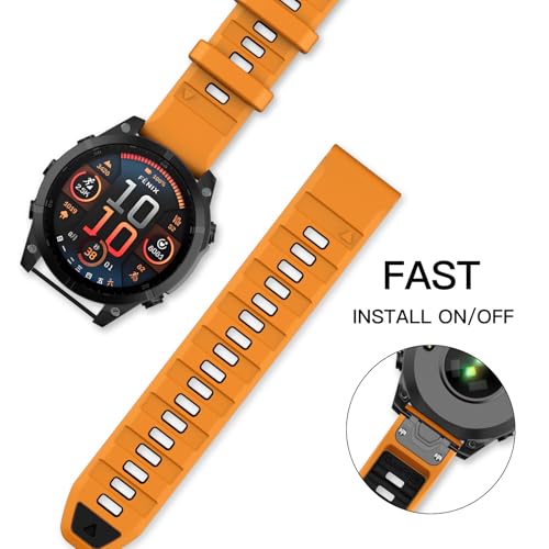 Image of OVERSTEP Compatible with Fenix 8 51mm Watch Bands, 26mm Soft Siliocne Strap for Garmin Fenix 5X /Fenix 5X Plus /Fenix 6X /Fenix 6X Pro /Fenix 7X /Fenix 7X Pro Smartwatch