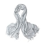 Bellonesc Cashmere Scarf Shawls for Women and Men (silver grey)