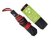 SMATI Parapluie Femme en Tissu Recyclé - Objet écologique - Solide Anti Vent - Automatique Ouverture Fermeture - Parapluie Pliant Compact Voyage(Rouge)
