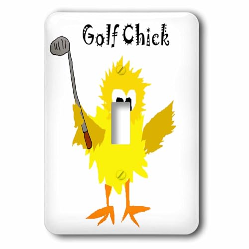 Interrupteur à bascule unique avec motif poussin golfeur modèle 3dRose