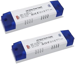 Noobibaba 12V LED Transformer Driver 0-60W Constant Voltage Power Supply for Under Cabinet Light, LED Strips LED Display, MR16 MR11 G4 LED Light Bulbs Pack of 2