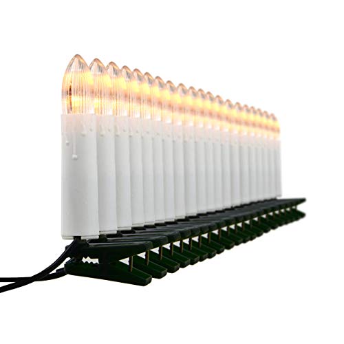 Nipach GmbH 20er LED Lichterkette Baumbeleuchtung Christbaumkerzen warmweiß Weihnachtsbaumkerzen Weihnachtsbaumlichter Weihnachtsbaumbeleuchtung Weihnachtsdeko grünes Kabel Xmas Cover