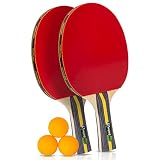 MightySpin Ping Pong Paddle Set - Premium Table Tennis Racket Sets w/ 2 Soft Rubber Paddles, 3 Balls