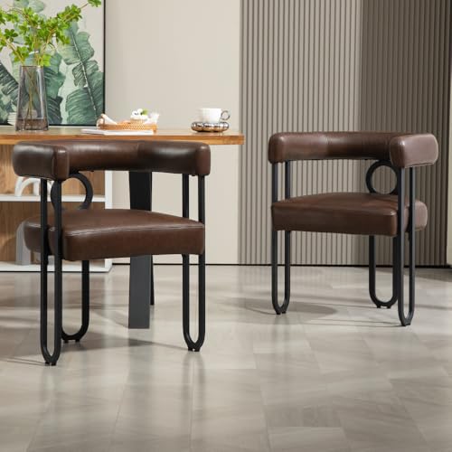 OCACA Juego de 2 sillas de comedor y sillas de comedor de terciopelo con diseño de respaldo redondo, cómodas sillas de cocina, mesa de comedor y sillas, cómodas sillas modernas para comedor o sala de