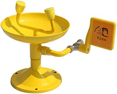 CGOLDENWALL Estación de lavado de ojos de emergencia de acero inoxidable, lavadora de ojos de escritorio, ducha de seguridad, ducha de flujo