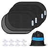 PEMOTech 4 Pack Car Sun Shade for Baby, UV Rays/Sunlight Protection Sun Shades for Car Windows with 8 Suction Cups, Car Window Shades for Baby,Kids,Pets