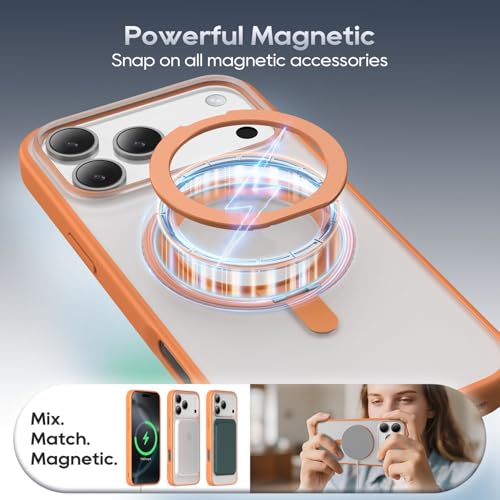 Coque iPhone 17 Pro Max antichoc orange avec housse protection magnétique - 3