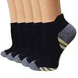 Black Copper Compression Socks for Women & Men - Arch Support Ankle Socks for Running Flight Travel