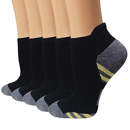Black Copper Compression Socks For Women & Men - Arch Support Ankle Socks For Running Flight Travel Large-X-Large #TOP16