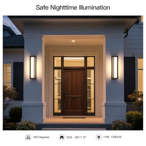 Image of MVBT Outdoor Wall Lights Exterior, 26 inch Large Wall Sconce for House, 3000K LED Outside Front Door Light Fixture Wall Mount, Modern Porch Lights Waterproof Garage Lamp Patio Lighting Entryway Lantern