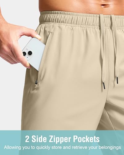 Image of G Gradual Men's Athletic Running Shorts with Zipper Pockets Quick Dry 7 inch / 5 inch / 9 inch Workout Gym Shorts for Basketball Hiking