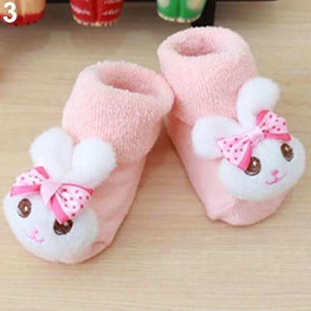 dontdo Baby,Clothing,Baby Boys 0-24m,Socks & Tights,Socks dontdo Infant Baby Anti Slip Shoes,Cartoon Animal Warm Winter Slippers Boots Socks for Newborn Boy Girl 03-Bowknot Rabbit