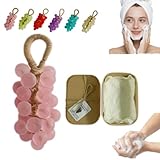 Jabón de uva, jabón de uva en una cuerda, jabones de uvas de cristal hechos a mano con caja de regalo, jabones perfumados en forma de racimo, barra de jabón decorativa para lavarse las manos, baño