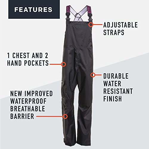 Grundéns Women's Weather Watch Bib | Updated | Waterproof, Stain-Resistant, Black, Large #TOP2