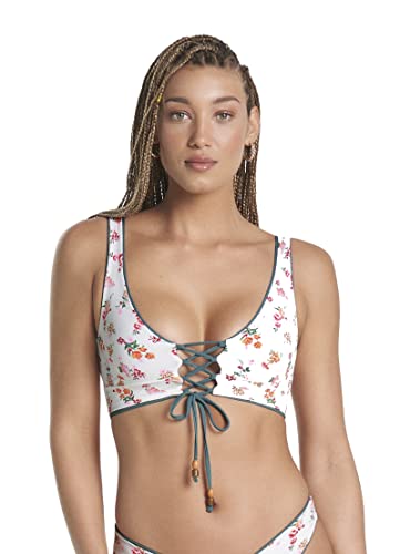 Maaji Womens Eucalyptus Green Allure Long Line Triangle With Removable Soft Cups Bikini Top, Green, Medium Us #TOP4