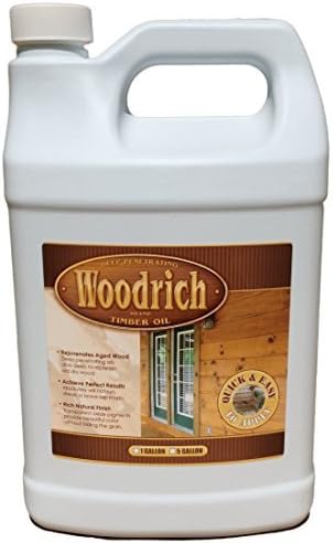 Timber Oil Deep Penetrating Stain for Decks, Fences, Siding, and Log Cabins - 1 Gallon, 6 Colors - Woodrich - Covers up to 150 Sq Ft - Easy to Use (Signature Brown)