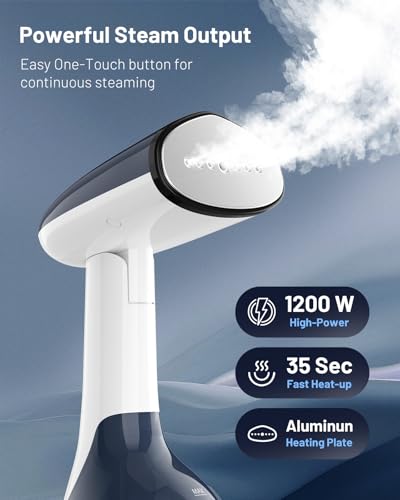 BEAUTURAL Steamer for Clothes, Portable Handheld Garment Fabric Wrinkles Remover, Aluminun Heating Plate, 35-Second Fast Heat-up, Large Detachable Water Tank (Only for 120V) - Image 4