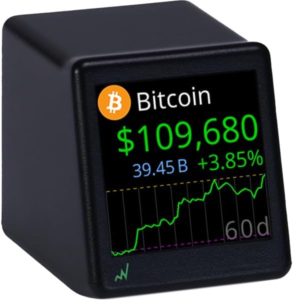 Bitcoin Ticker - Real-Time Crypto Price Display (1.54" Diagonal) ...