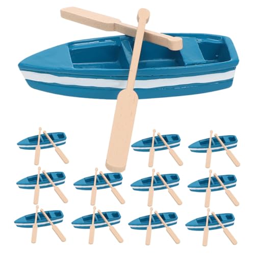 BESPORTBLE 12juegos Adorno De Canoa Mini Bote De Decoración De Canoa Bote Miniatura para Centro De Mesa De Escritorio Artesanías De Barcos Miniatura