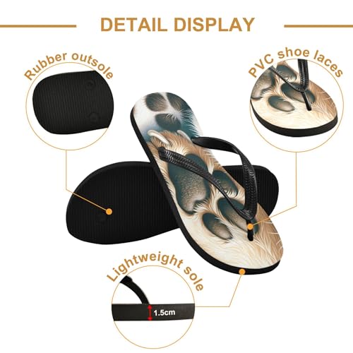 Burbuja Funny Cat Dog Paws Flip Flops for Women Men, Soft Thong Sandals Rubber Slippers for Pool Beach Essentials3