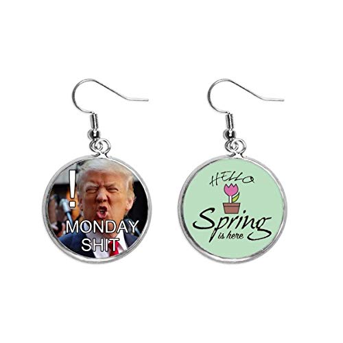 Pendientes de Trump con imagen colgante para bisutería decorativa de primavera