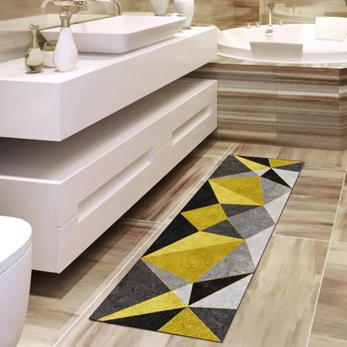 Tapis de couloir patchwork jaune pour égayer votre entrée