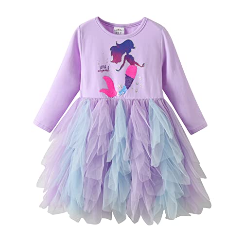 DXTON Toddler Girls Dresses Tutu Winter Long Sleeve Tutu Dress Party Dresses LH2111