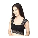 Firstwish-Womens-Net-Solid-Sleeveless-Saree-Blouse