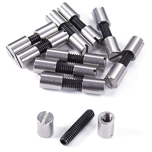 Acorn Nut Fasteners for DIY Handles & Knife Handle Repair - USA Size (1/4 x 8-32US x 1.0) - (Stainless Steel Heads) - (10 Pk)