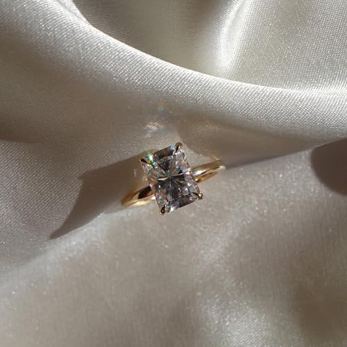1-3 Carat Radiant Cut Moissanite Engagement Rings for Women 925 Sterling Silver 10K 14K 18K Gold Radiant Moissanite Rings 6 Style Promise Engagement Rings for Her4