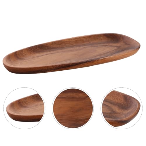 Bandeja rectangular de sushi estilo japonés en madera de acacia miniatura 7