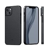 「PITAKA」iPhone 15 Plus用 ケース 1500Dアラミド繊維 TPU一体 MagSafe対応 MagEZ Case Pro 4 軽量と全面保護を両立 耐衝撃 米軍MIL規格取得 カーボン風 ワイヤレス充電対応 ミニマリスト シンプル デザイン(1500D黒グレー)
