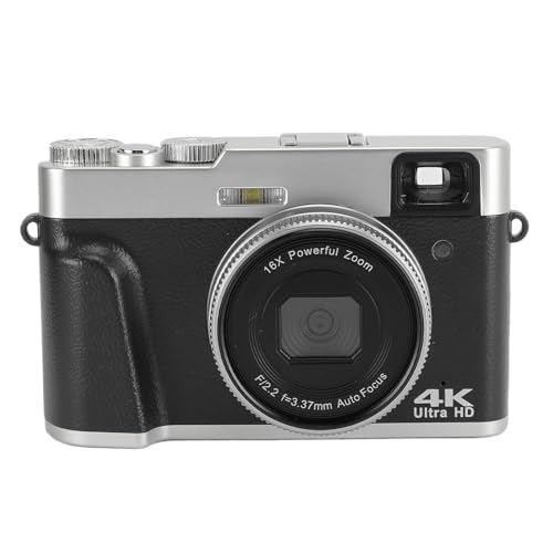 Fotocamera Digitale Videocamera 4K 48MP Zoom 16X Anti-vibrazione Design Portatile con Schermo da 2.8 Pollici da Viaggio Compatta inquadra e scatta per