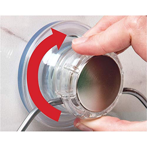 Idesign Metro Rustproof Aluminum Turn-N-Lock Suction, Bathroom Shower Combo Basket For Shampoo, Conditioner, Soap - 2 Tiers, Silver #TOP6