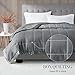 Madison Park Windom Down Alternative Blanket, Premium 3M Scotchgard Moisture Wicking Treatment, Lightweight and Soft Bed Cover For All Season, Satin Trim, Charcoal King