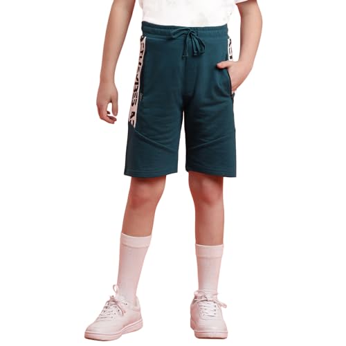 Image of Li'l Tomatoes Boys 100% Looper Cotton Shorts | Summer Casual Wear | Printed Elastic Waist Sports Shorts | Soft & Breathable Kids Wear | 9-16 Years
