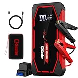 Jump Starter, 5000A Battery Jumper Starter Portable, Car Battery Jump Starter, Power Booster Pack 12V Lithium Jump Box with Jumper Cable and LED Lights (All Gas / 12L Diesel Engines)