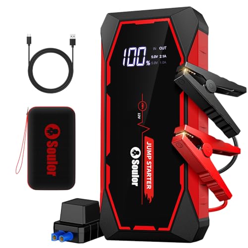 Portable 5000A Car Jump Starter with LED Lights