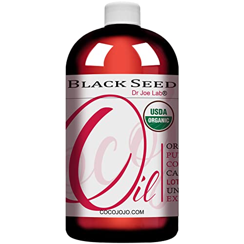 Organic Black Seed Oil - 32 Oz - Usda Certified Organic 100% Pure Unrefined Cold Pressed Virgin Black Cumin Seed Oil Bulk Hair Skin Face Body Nails Cuticles Locs Premium Grade A - Packaging May Vary #TOP1