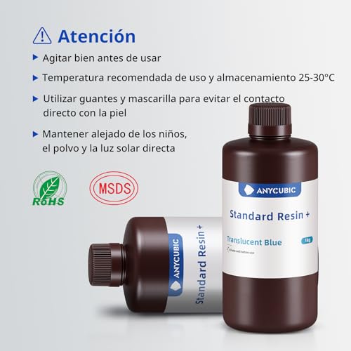 Resina Estándar Plus ANYCUBIC 405nm 1000g para Impresoras 3D - Fernando Cortés