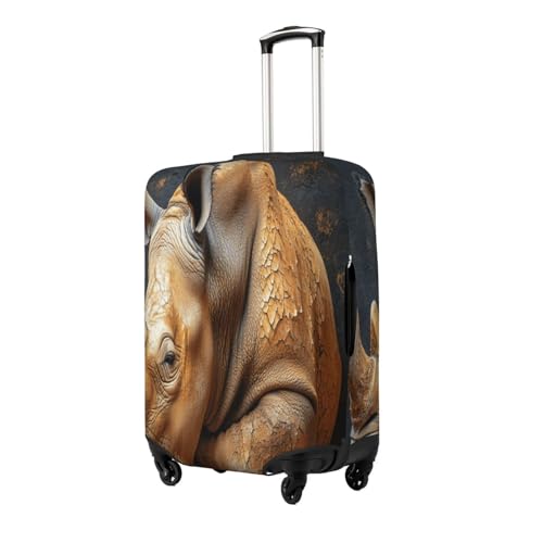 The Secret of Rhinoceros Durable Luggage Cover Suitcase Protector Anti-Scratch Luggage Cover Fits 18-32inch Luggage, Black, M2
