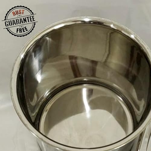 Image of Stainless Steel Container 10kg,18kg,25kg for Wheat, Rice, Grains, Flour & Snacks, Aata Tanki, Kitchen Storage Drum, Airtight Dabba, Pawali -Pack of 3