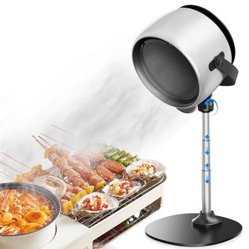 Portable Kitchen Range Hood,3-Fan Speeds and Large Oil Collection Cup, Desktop Range Hood with Battery Powered,Low-Noise Smoke Control for Apartments, Indoor BBQ, RV & Dorm
