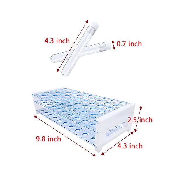 50Pcs-Clear-Plastic-Test-Tubes-with-Rack16-x-100mm-Tube-with-Caps-and-50-Holes-Tubes-RackTest-Tube-Set-for-Scientific-ExperimentsCandyBeadsLiquid-StorageParty-Decor 50Pcs-Clear-Plastic-Test-Tubes-with-Rack16-x-100mm-Tube-with-Caps-and-50-Holes-Tubes-RackTest-Tube-Set-for-Scientific-ExperimentsCandyBeadsLiquid-StorageParty-Decor