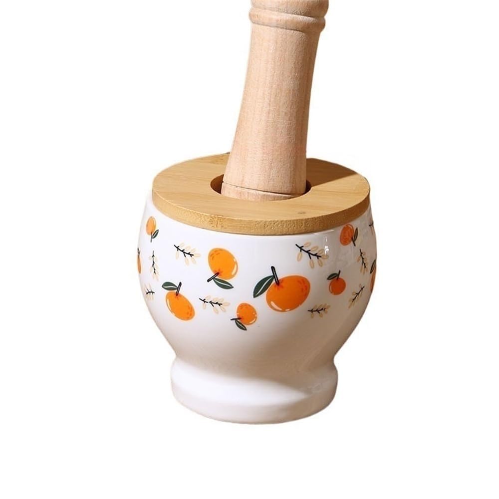 Keramik-Mörser- und Stößel-Set, Hochtemperatur-Steinmühle, Schüssel for Küchenkräuter, Gewürze, Knoblauch