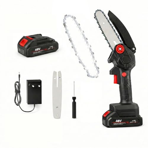 Image of Oblivion Chain Saw Machine Electric 1 Pc - Cordless Mini Rechargeable Battery Tree Cutter Machine for Wood Cutting, Tree Pruning & Gardening - Compact Handheld Power Chainsaw for Home DIY & Outdoor