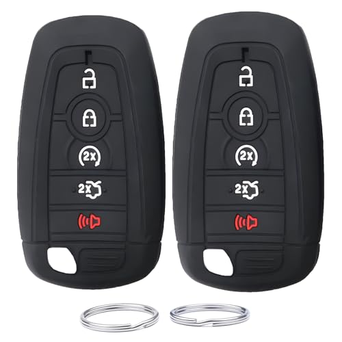 Coque silicone Ford F150 Edge Mustang KOSMIQ - Lot de 2 protections noires pour clé de voiture