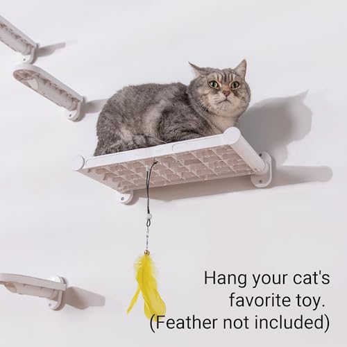SVD.PET Cat Wall Shelves, 17\" x 8\" Cat Wall Furniture with Felt Pad, Simple and Modern Design Wal Mounted Cat Platforms, Easy to Install and to Clean, Cat Window Perch for Sleeping and Playing (White)